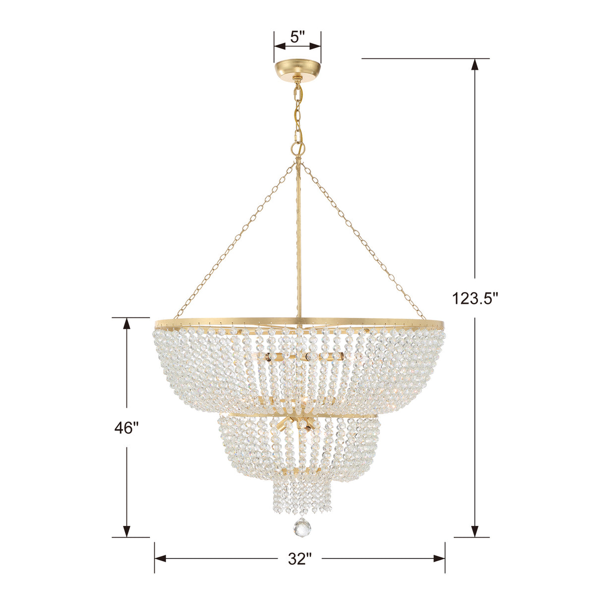 Crystorama - 612-GA - 12 Light Chandelier - Rylee - Antique Gold