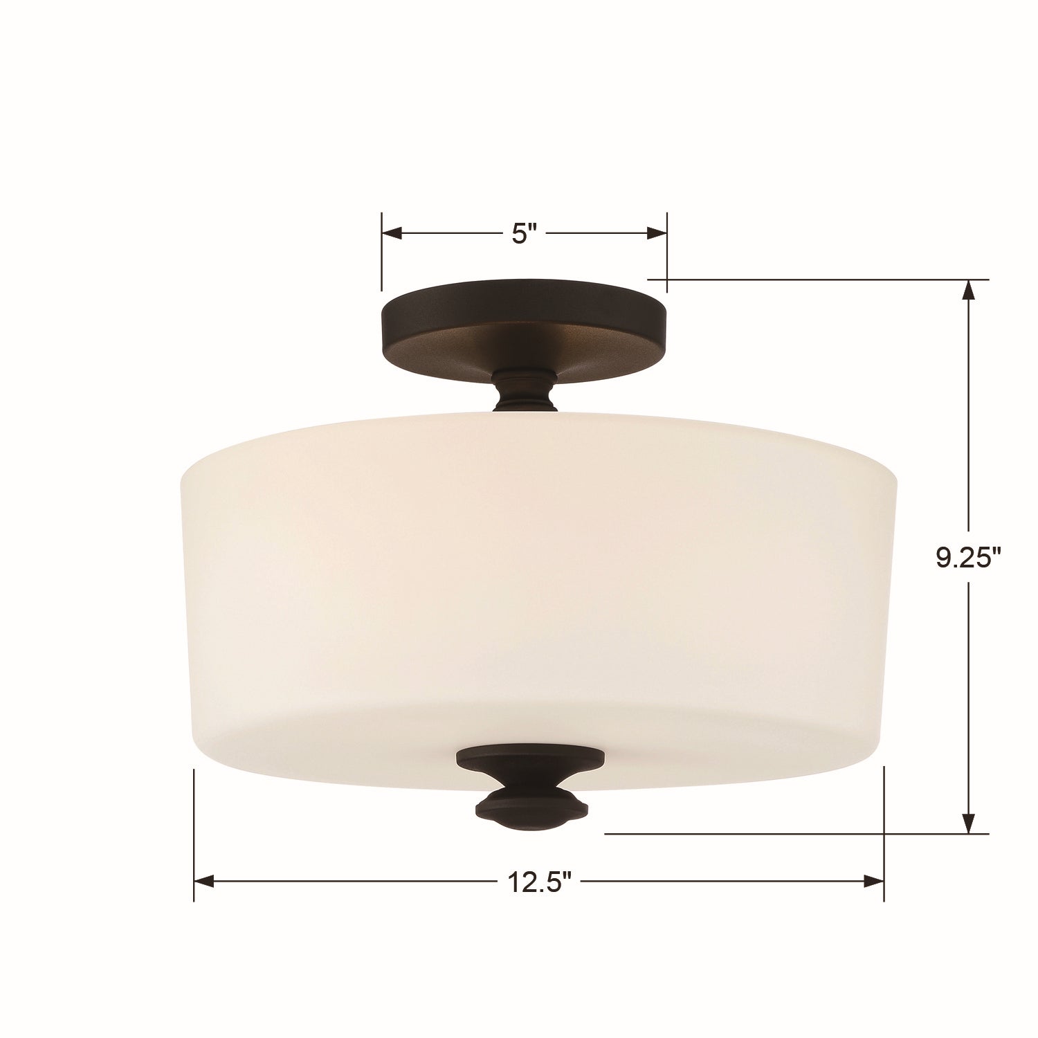 Crystorama - TRA-A3302-BF - Two Light Semi Flush Mount - Travis - Black Forged