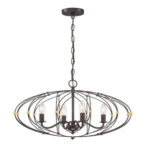 Crystorama - ZUC-A9034-EB-GA - Four Light Chandelier - Zucca - English Bronze / Antique Gold