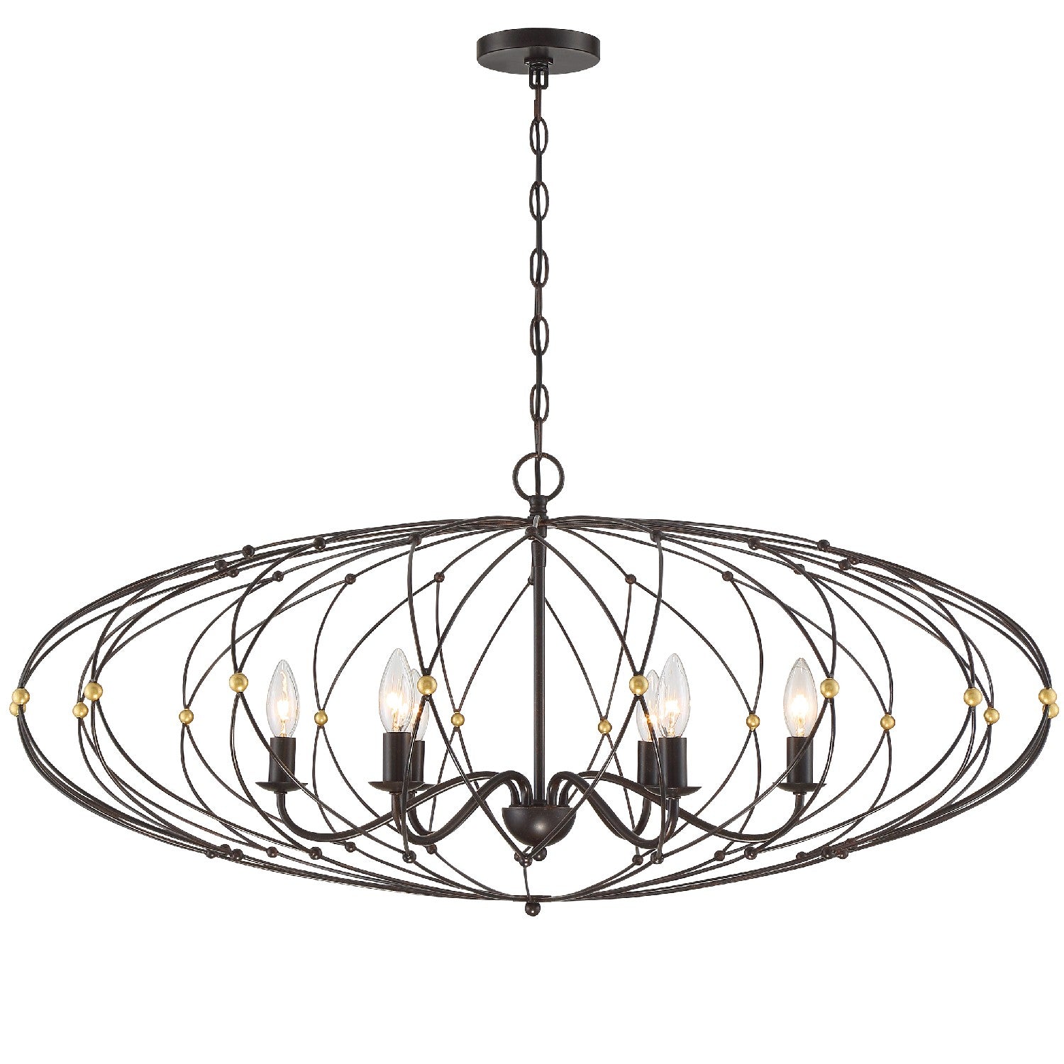 Crystorama - ZUC-A9036-EB-GA - Six Light Chandelier - Zucca - English Bronze / Antique Gold