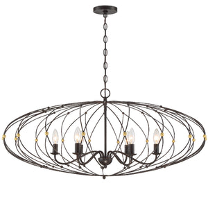 Crystorama - ZUC-A9036-EB-GA - Six Light Chandelier - Zucca - English Bronze / Antique Gold