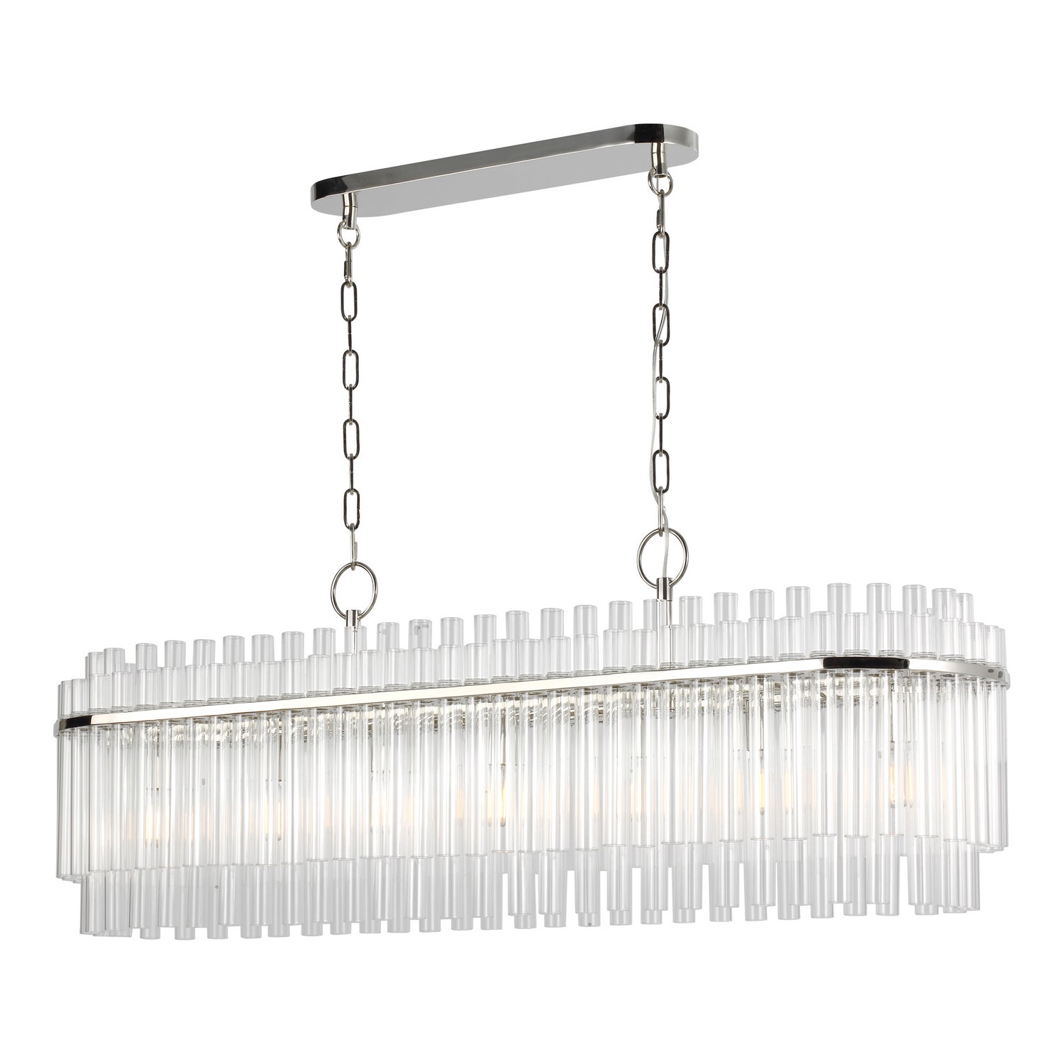 Visual Comfort Studio - CC1307PN - Seven Light Linear Chandelier - Beckett - Polished Nickel