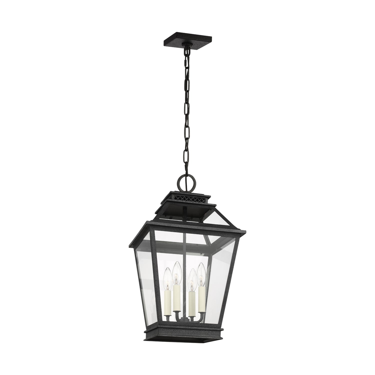 Visual Comfort Studio - CO1054DWZ - Four Light Hanging Lantern - Falmouth - Dark Weathered Zinc