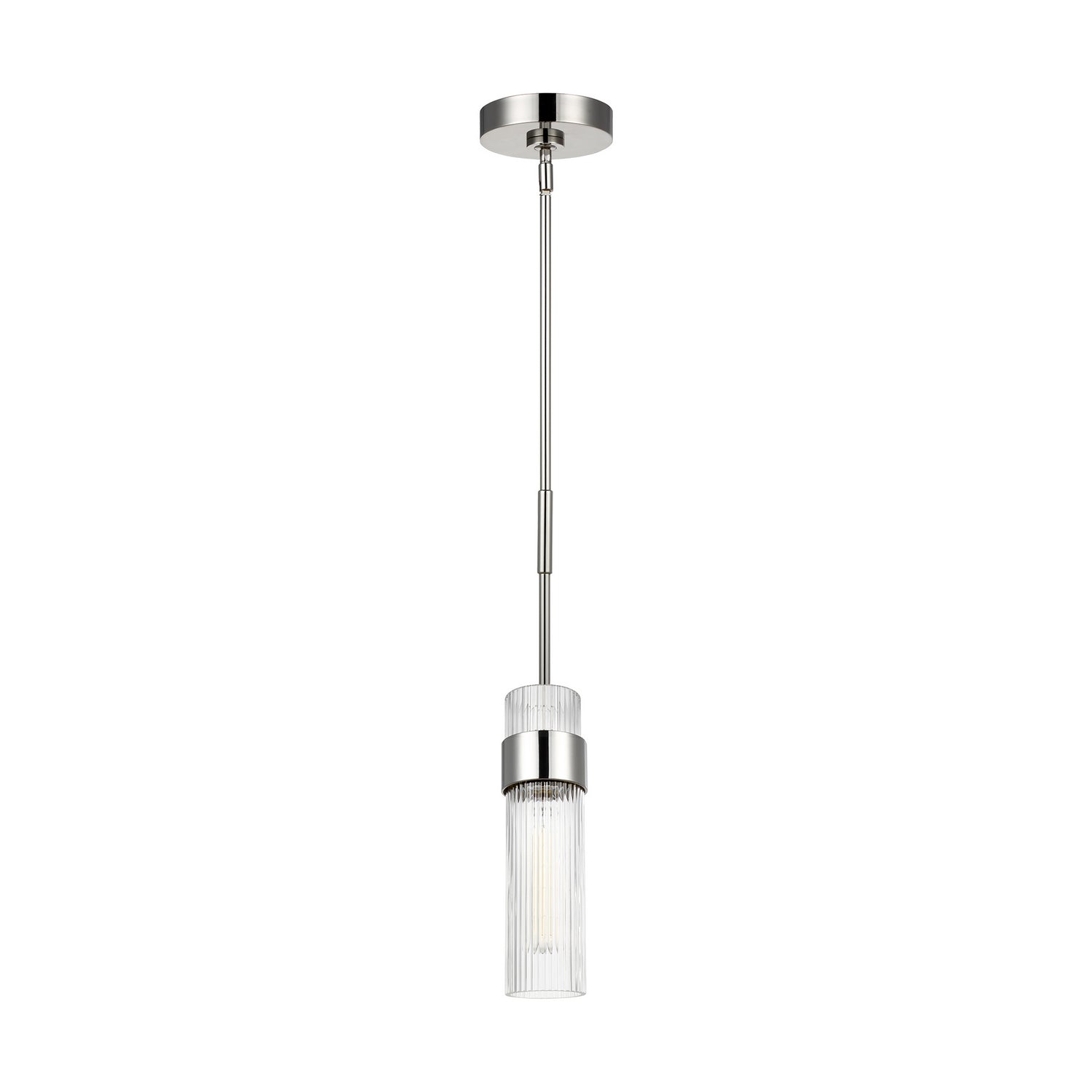 Visual Comfort Studio - CP1161PN - One Light Pendant - Geneva - Polished Nickel