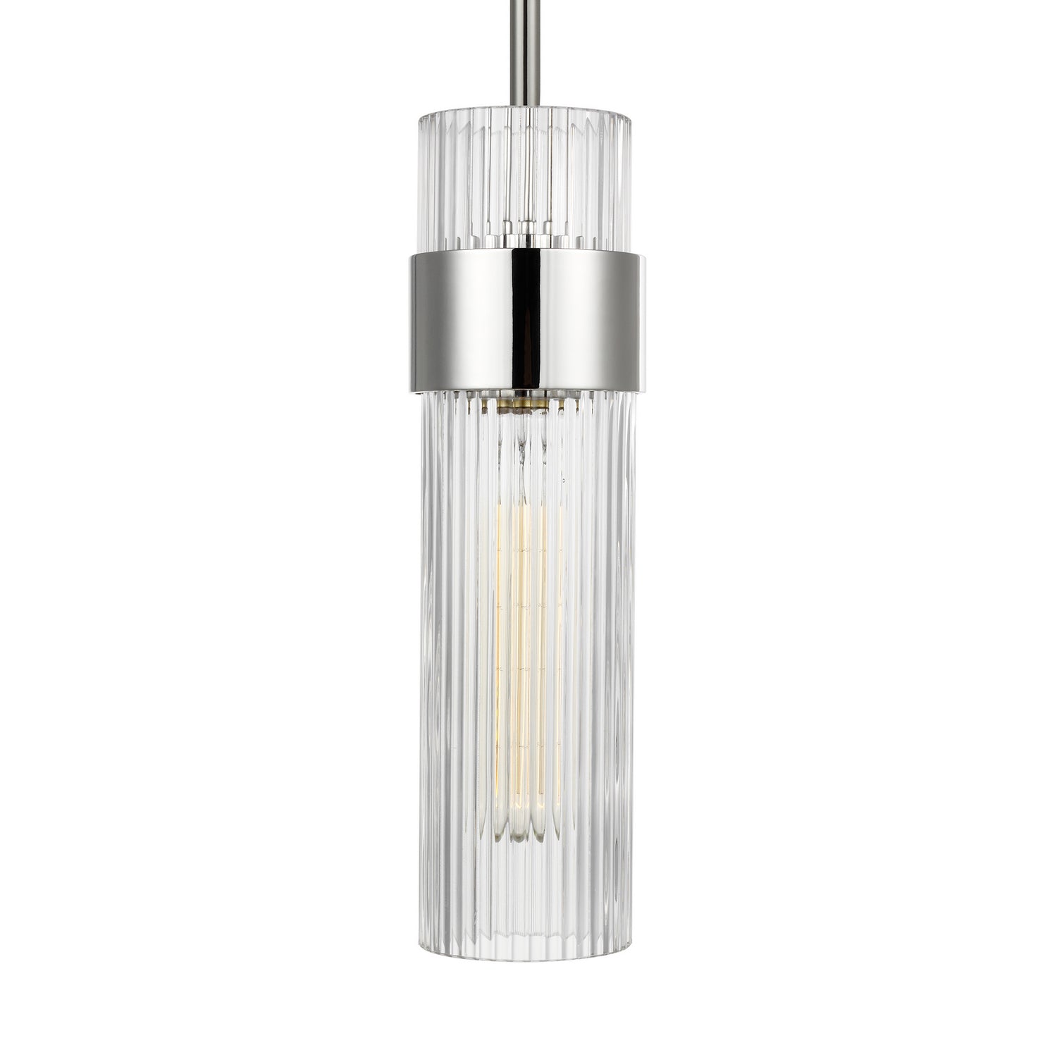 Visual Comfort Studio - CP1161PN - One Light Pendant - Geneva - Polished Nickel