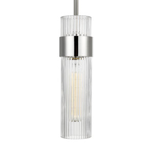 Visual Comfort Studio - CP1161PN - One Light Pendant - Geneva - Polished Nickel