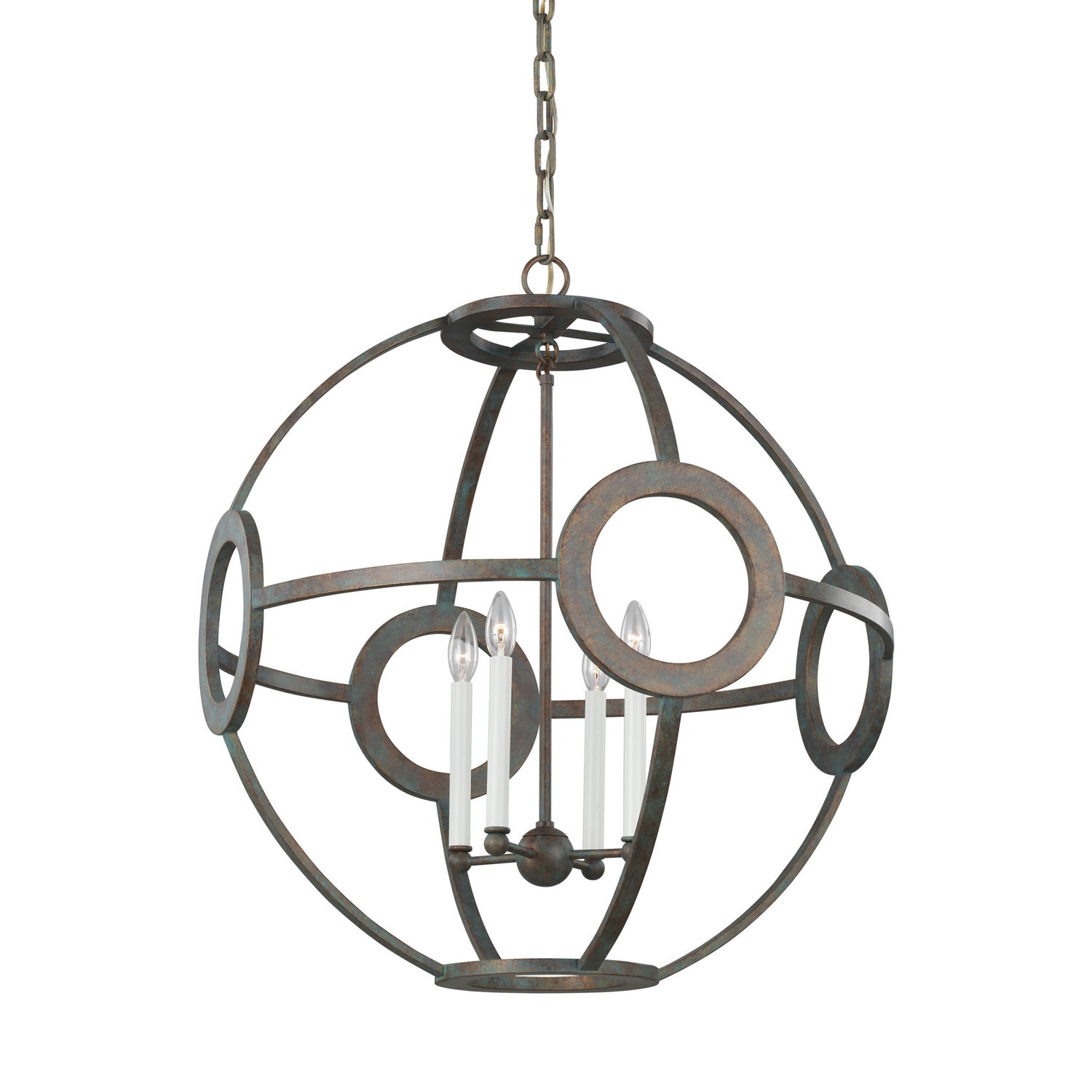 Visual Comfort Studio - CP1204IP - Four Light Pendant - Green Park - Iron Port