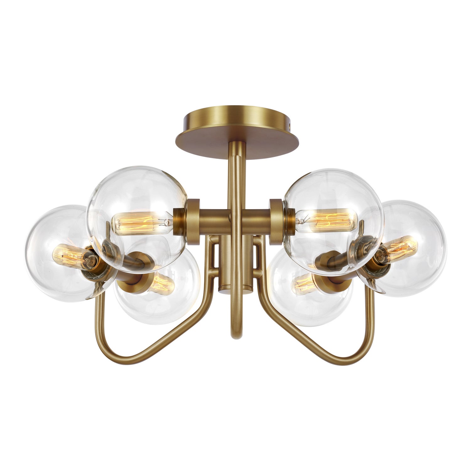 Visual Comfort Studio - EF1036BBS - Six Light Semi-Flush Mount - Verne - Burnished Brass