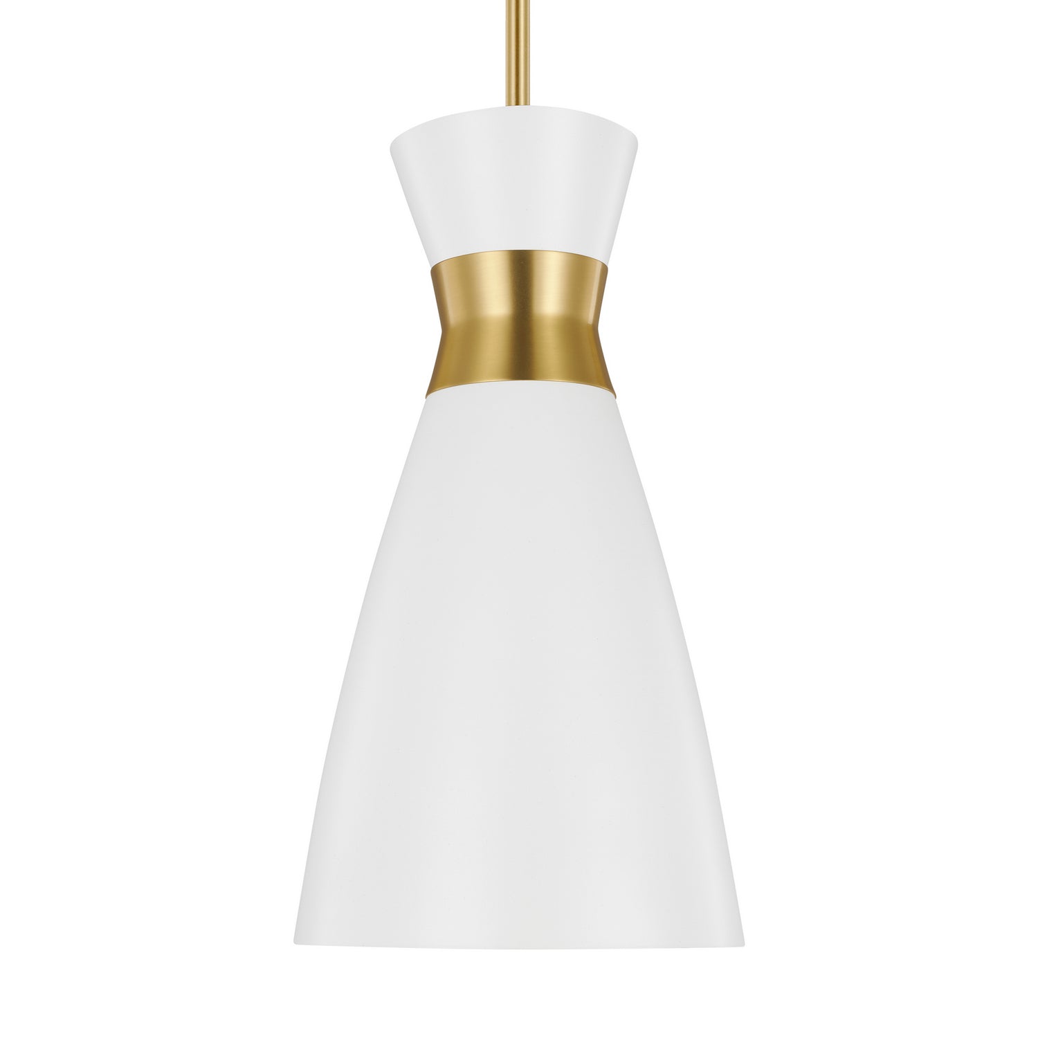 Visual Comfort Studio - EP1221MWTBBS - One Light Pendant - Heath - Matte White and Burnished Brass