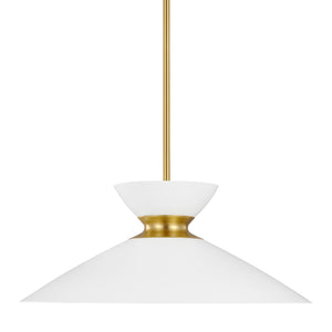 Visual Comfort Studio - EP1231MWTBBS - One Light Pendant - Heath - Matte White and Burnished Brass