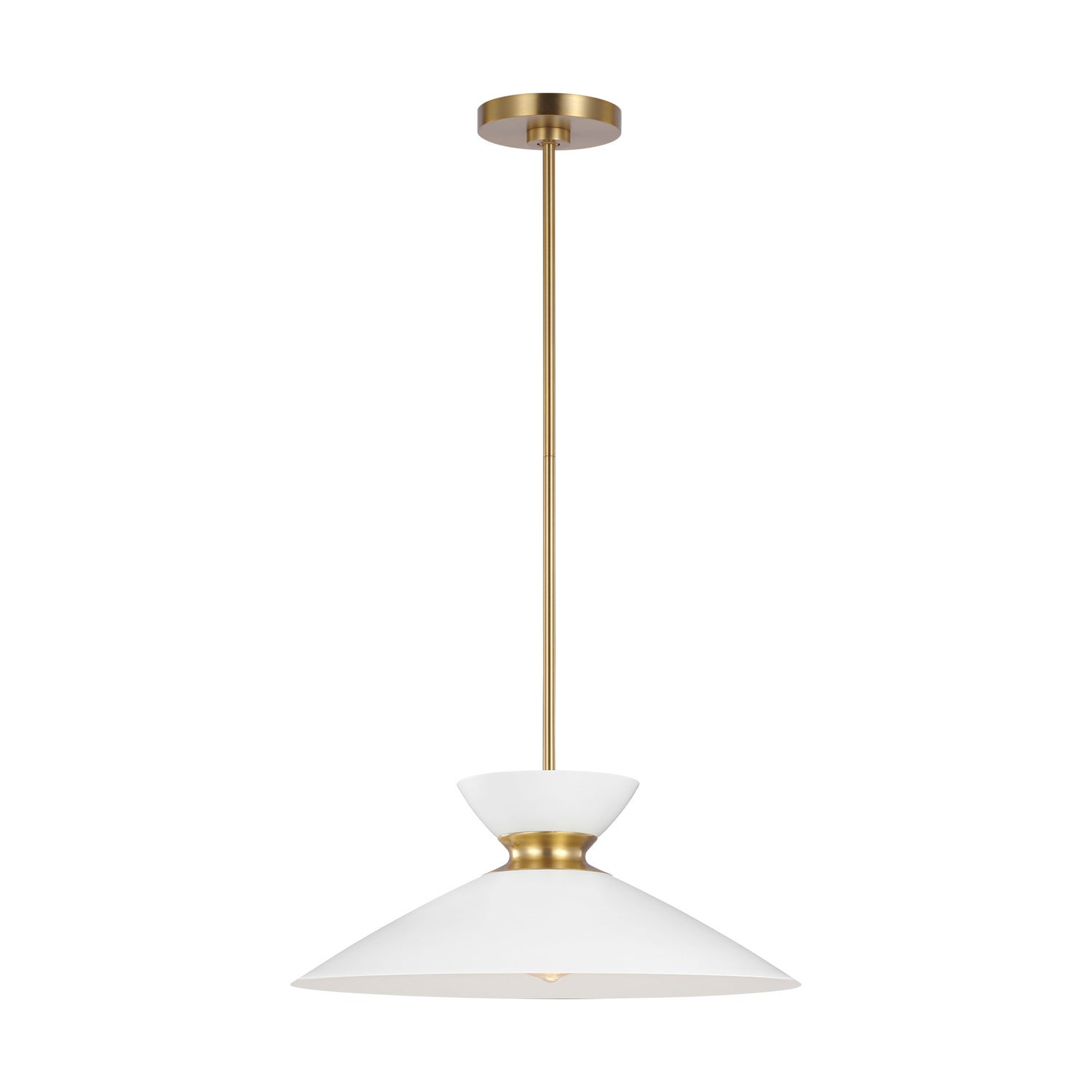 Visual Comfort Studio - EP1231MWTBBS - One Light Pendant - Heath - Matte White and Burnished Brass