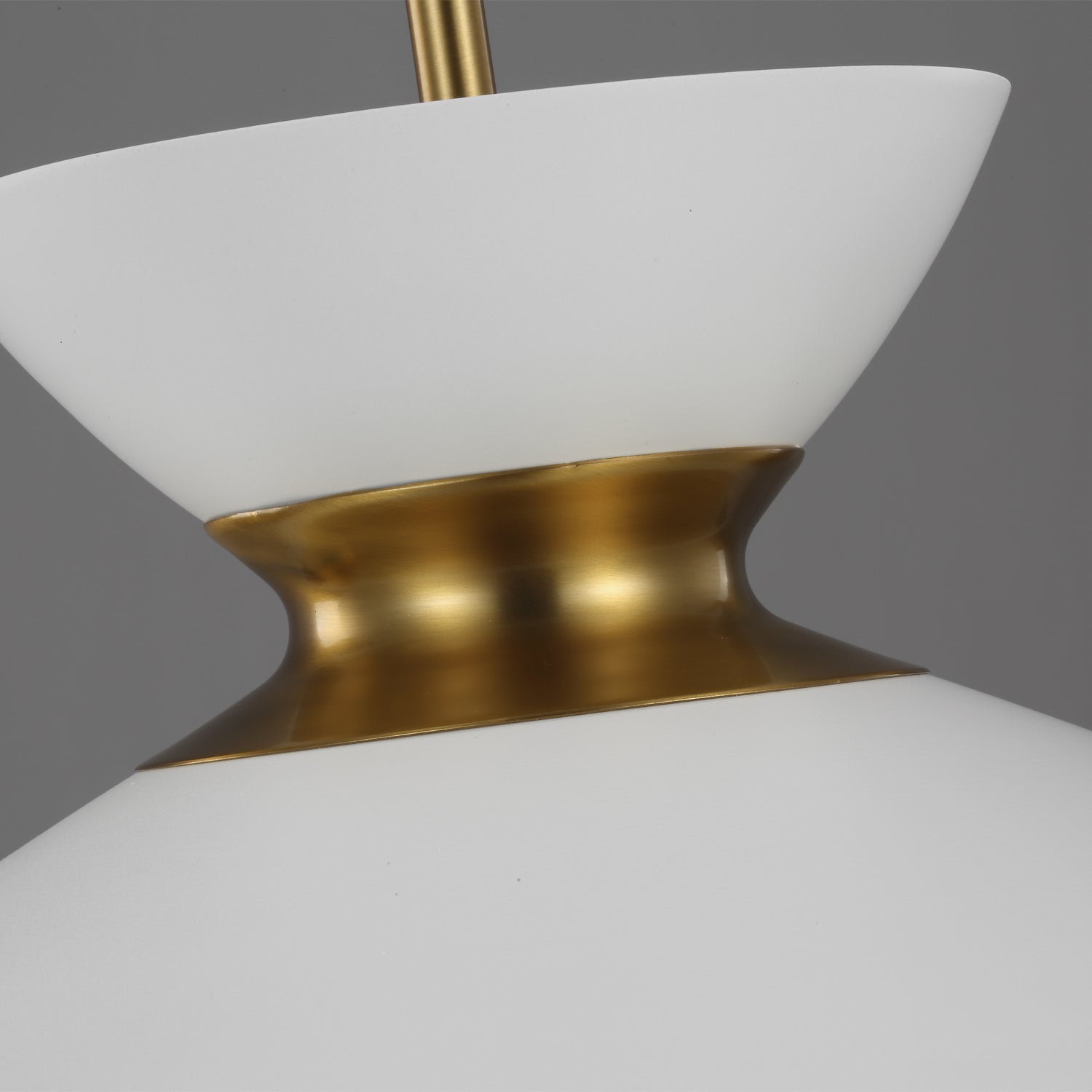 Visual Comfort Studio - EP1231MWTBBS - One Light Pendant - Heath - Matte White and Burnished Brass