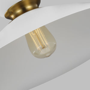 Visual Comfort Studio - EP1231MWTBBS - One Light Pendant - Heath - Matte White and Burnished Brass