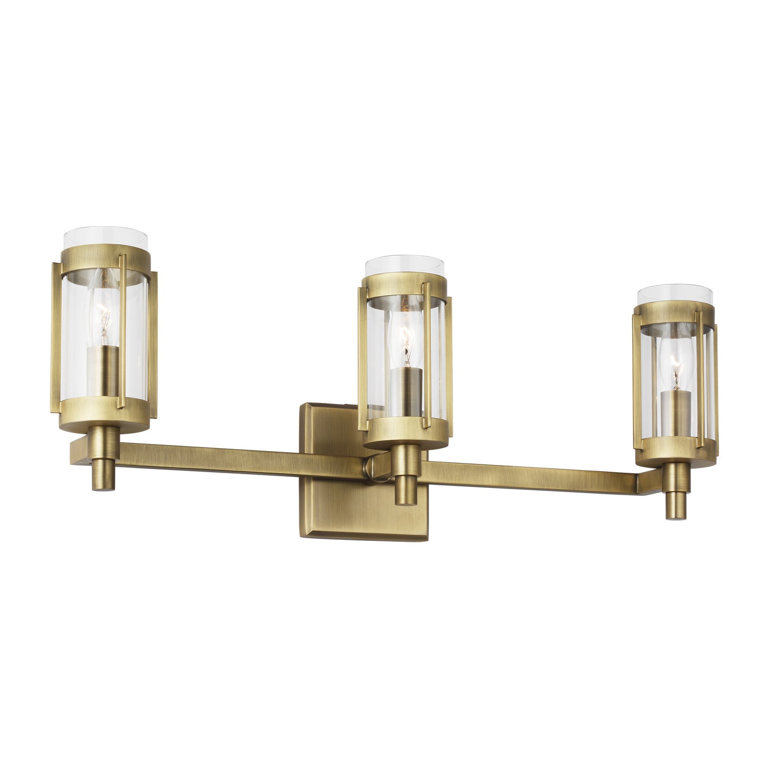 Visual Comfort Studio - LV1023TWB - Three Light Vanity - Flynn - Time Worn Brass