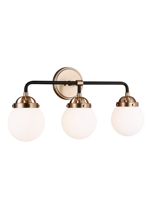 Visual Comfort Studio - 4487903-848 - Three Light Wall / Bath - Cafe - Satin Brass