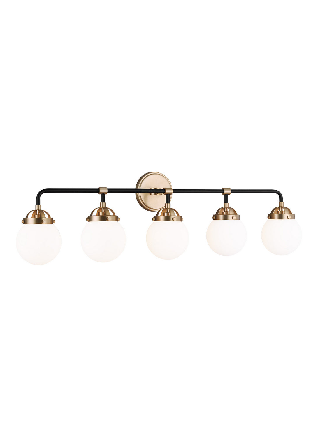 Visual Comfort Studio - 4487905-848 - Five Light Wall / Bath - Cafe - Satin Brass
