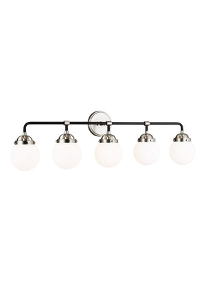 Visual Comfort Studio - 4487905-962 - Five Light Wall / Bath - Cafe - Brushed Nickel