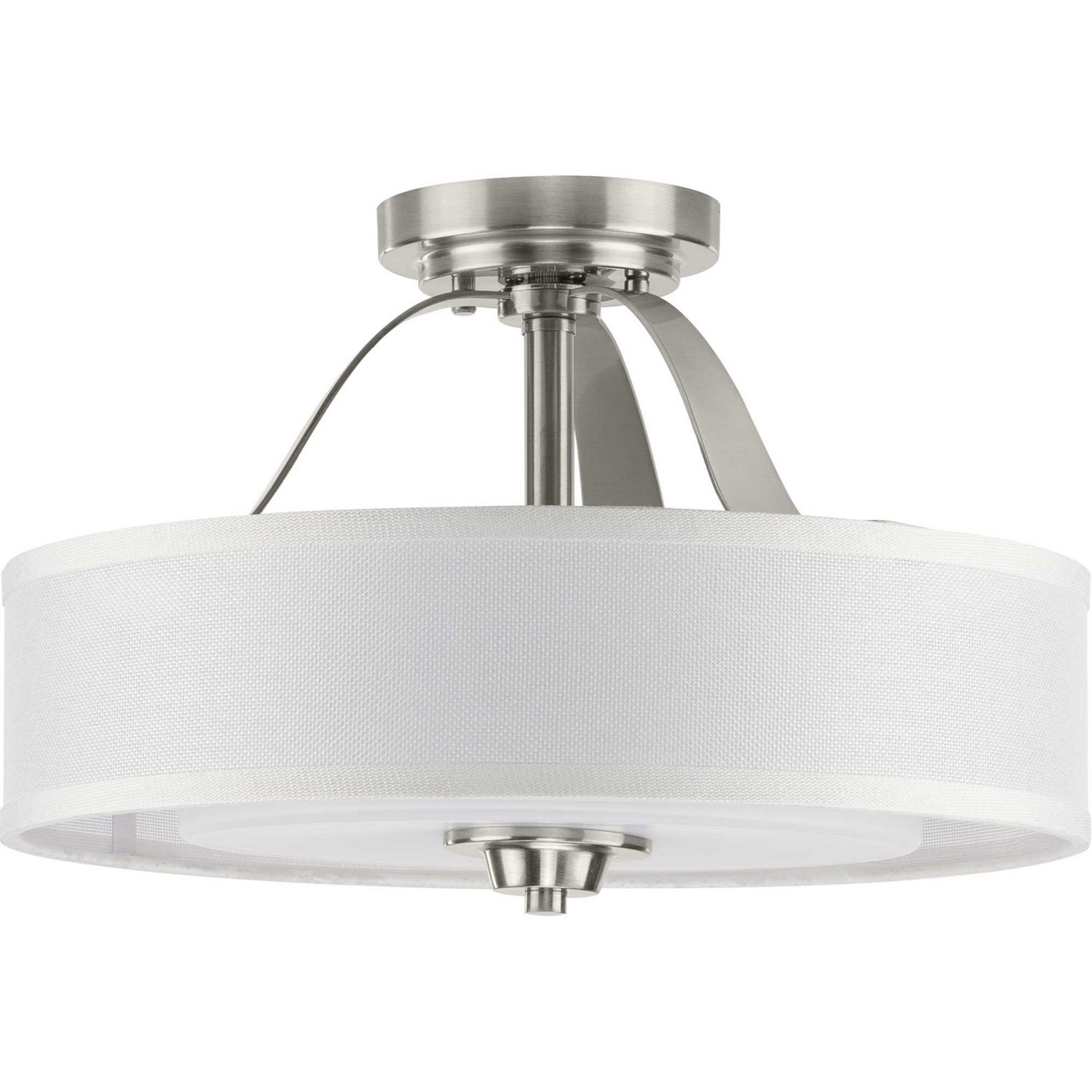 Progress Lighting - P350098-009 - Two Light Semi Flush Convertible - Kene - Brushed Nickel