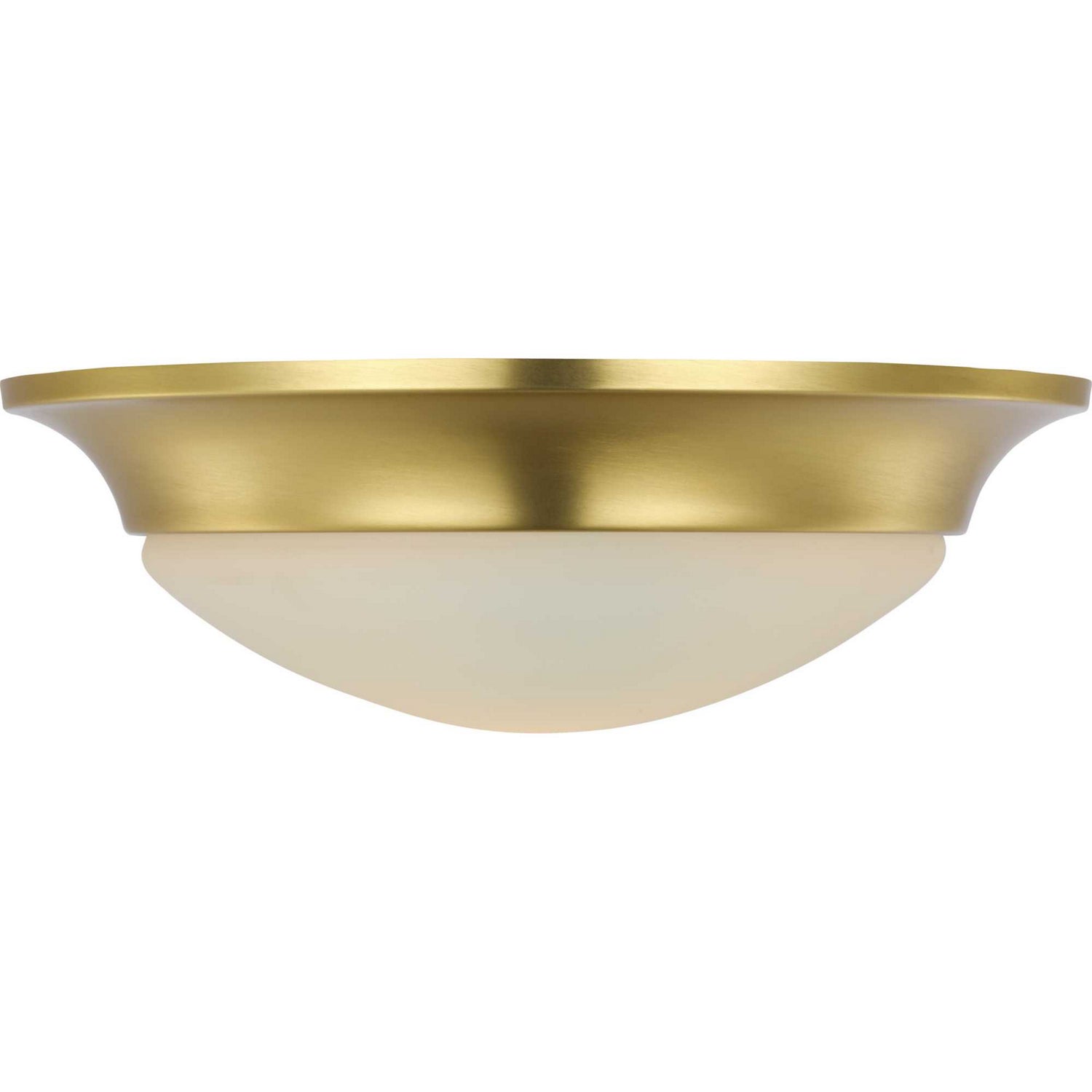 Progress Lighting - P350146-012 - One Light Flush Mount - Etched Opal Dome - Satin Brass