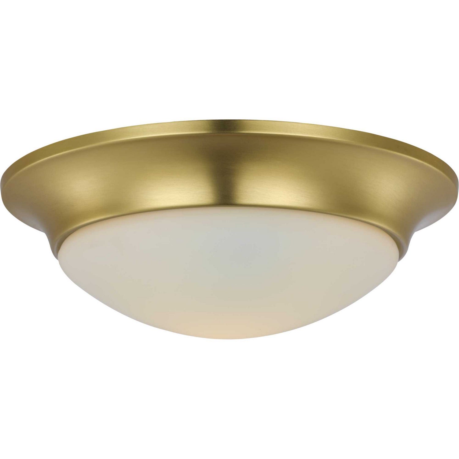 Progress Lighting - P350146-012 - One Light Flush Mount - Etched Opal Dome - Satin Brass