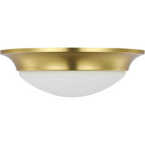 Progress Lighting - P350146-012 - One Light Flush Mount - Etched Opal Dome - Satin Brass