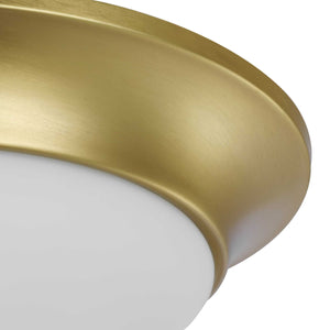 Progress Lighting - P350146-012 - One Light Flush Mount - Etched Opal Dome - Satin Brass