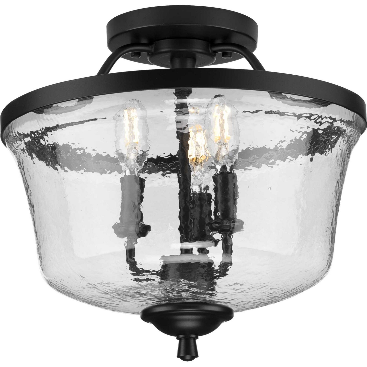 Progress Lighting - P350148-031 - Three Light Semi Flush Convertible - Bowman - Black