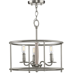 Progress Lighting - P350150-009 - Three Light Semi Flush Convertible - Durrell - Brushed Nickel