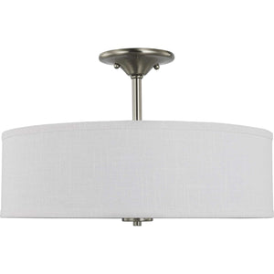 Progress Lighting - P350167-009 - Three Light Semi Flush Mount - Inspire - Brushed Nickel