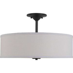 Progress Lighting - P350167-143 - Three Light Semi Flush Mount - Inspire - Graphite