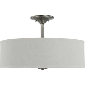 Progress Lighting - P350168-009 - Three Light Semi Flush Mount - Inspire - Brushed Nickel