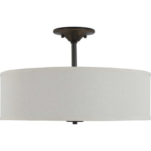 Progress Lighting - P350168-020 - Three Light Semi Flush Mount - Inspire - Antique Bronze