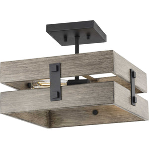 Progress Lighting - P350172-031 - Two Light Semi Flush Mount - Hemsworth - Black