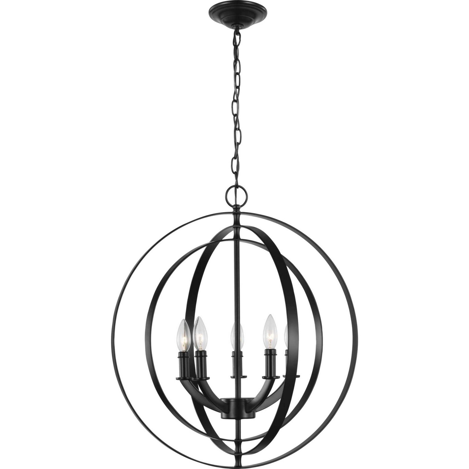 Progress Lighting - P3841-31 - Five Light Pendant - Equinox - Black