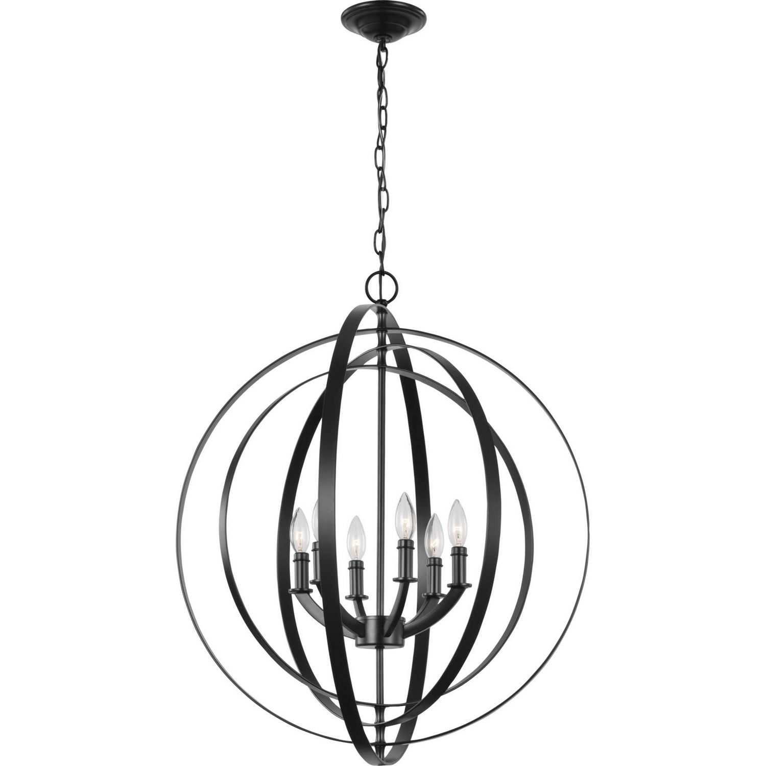 Progress Lighting - P3889-31 - Six Light Pendant - Equinox - Black