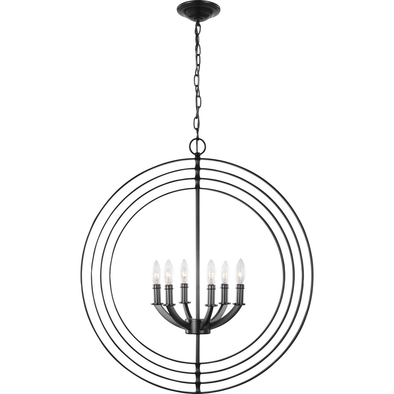 Progress Lighting - P3889-31 - Six Light Pendant - Equinox - Black