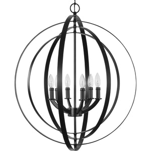 Progress Lighting - P3889-31 - Six Light Pendant - Equinox - Black