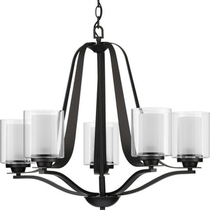 Progress Lighting - P400095-143 - Five Light Chandelier - Kene - Graphite