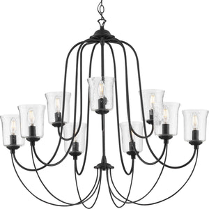 Progress Lighting - P400196-031 - Nine Light Chandelier - Bowman - Black