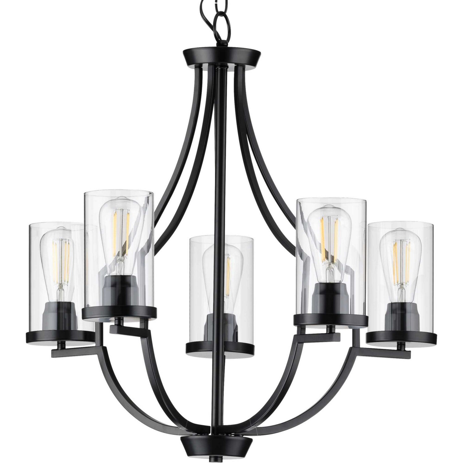 Progress Lighting - P400197-031 - Five Light Chandelier - Lassiter - Black