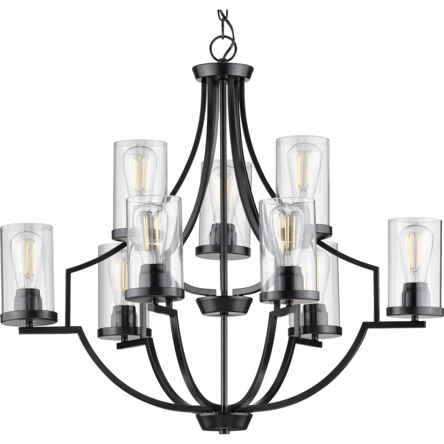 Progress Lighting - P400198-031 - Nine Light Chandelier - Lassiter - Black