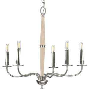 Progress Lighting - P400199-009 - Five Light Chandelier - Durrell - Brushed Nickel