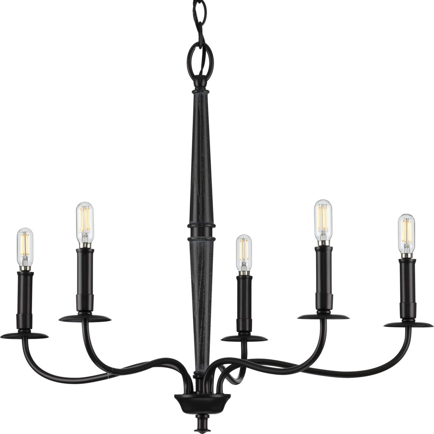 Progress Lighting - P400199-031 - Five Light Chandelier - Durrell - Black