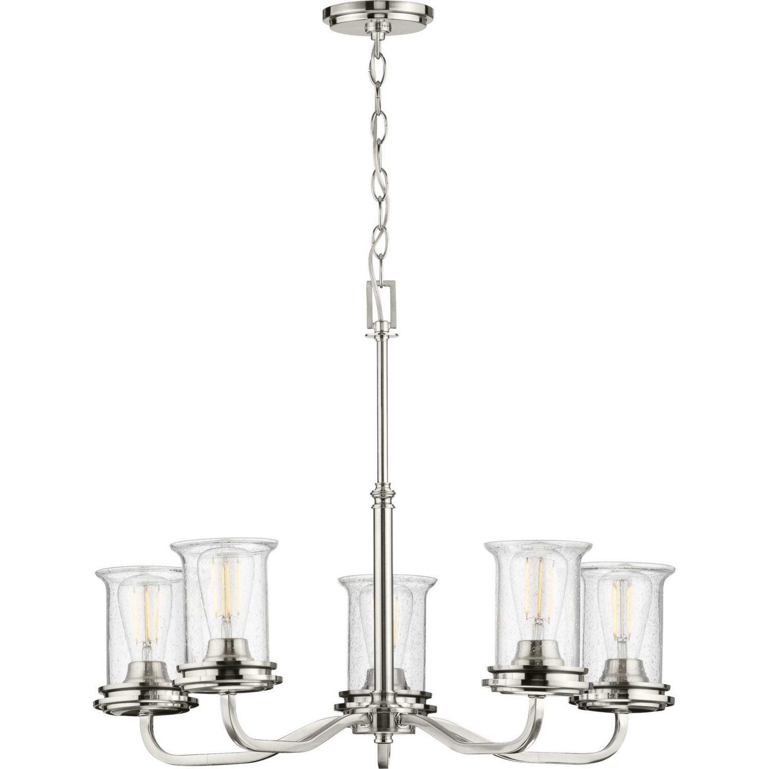 Progress Lighting - P400206-009 - Five Light Chandelier - Winslett - Brushed Nickel