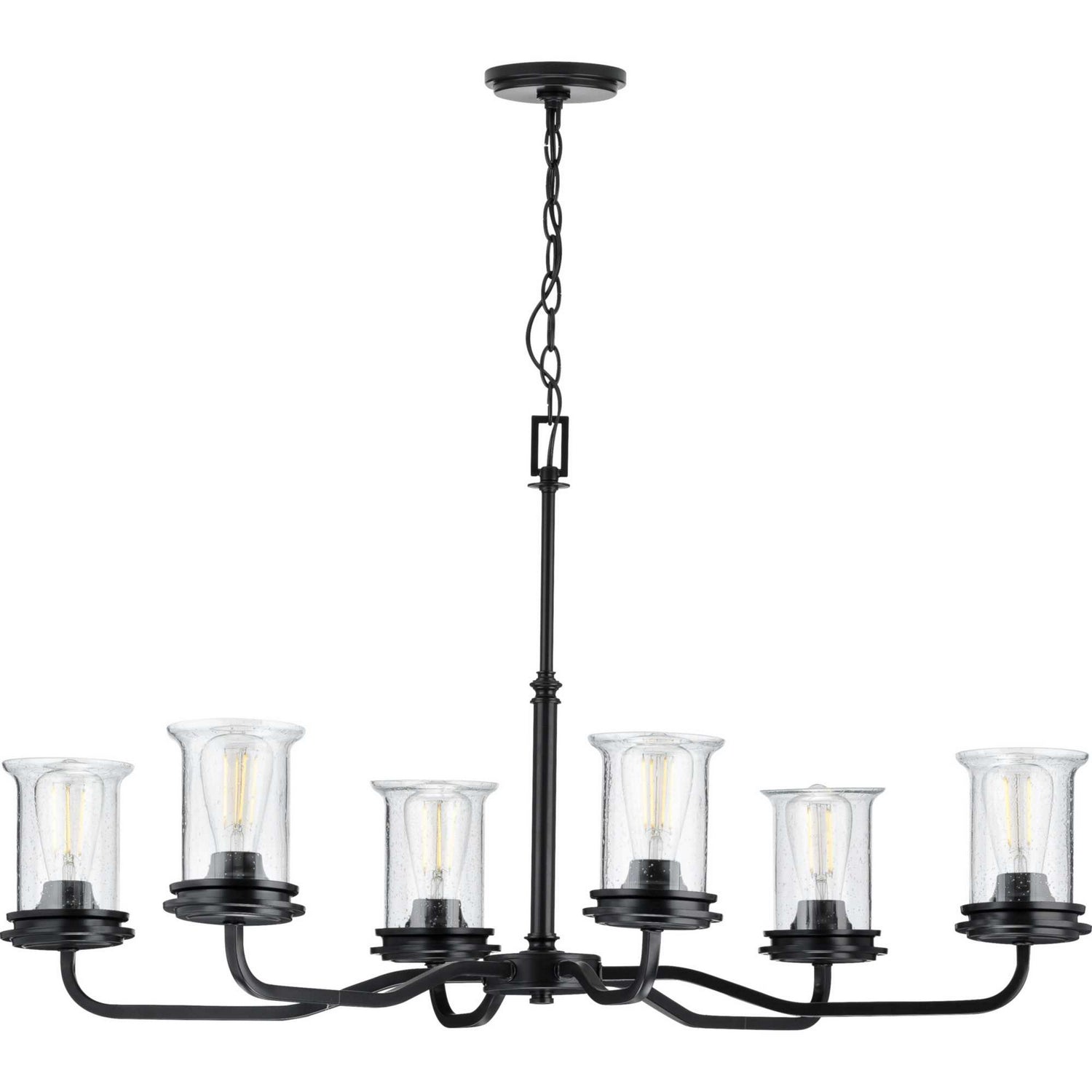 Progress Lighting - P400207-031 - Six Light Chandelier - Winslett - Black