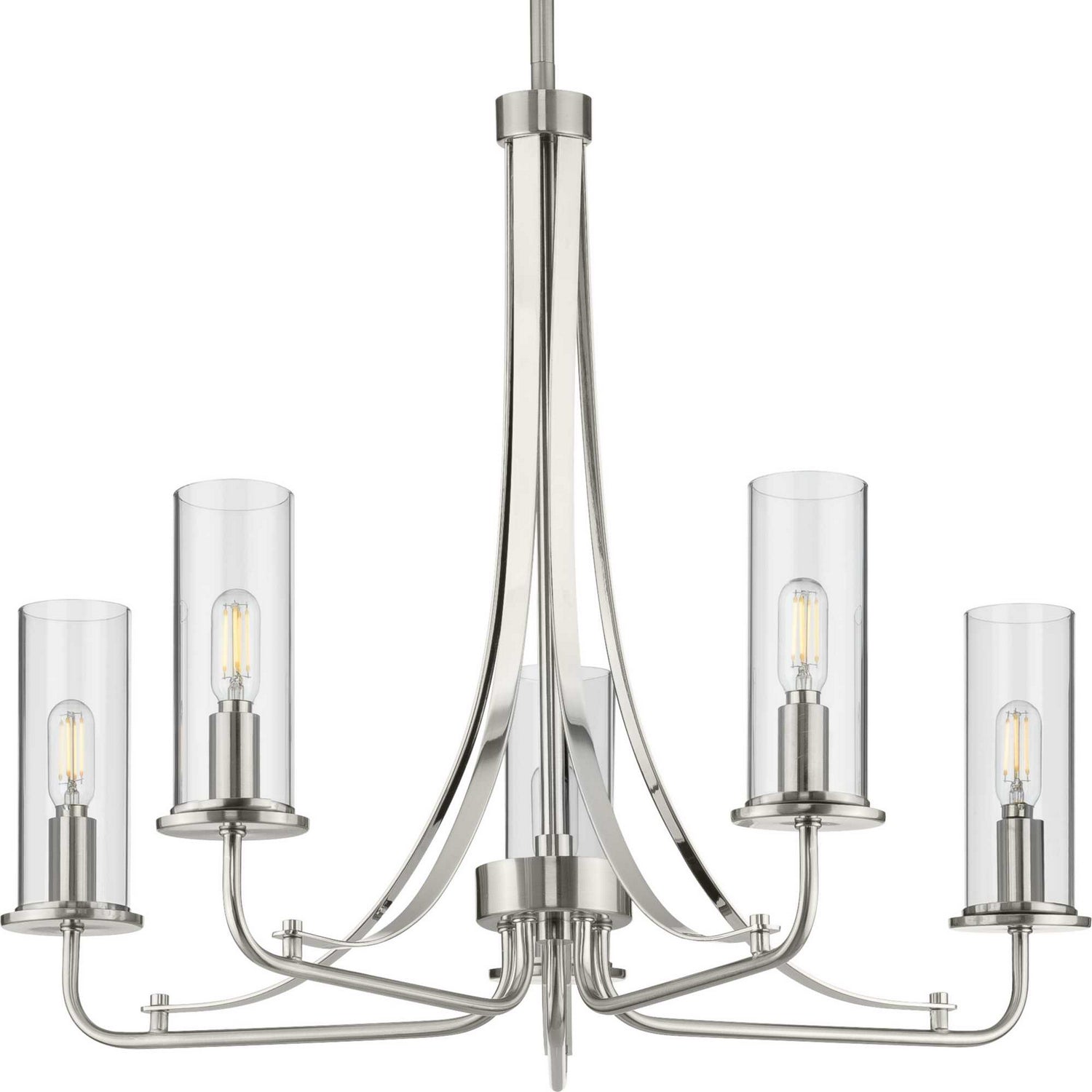 Progress Lighting - P400209-009 - Five Light Chandelier - Riley - Brushed Nickel