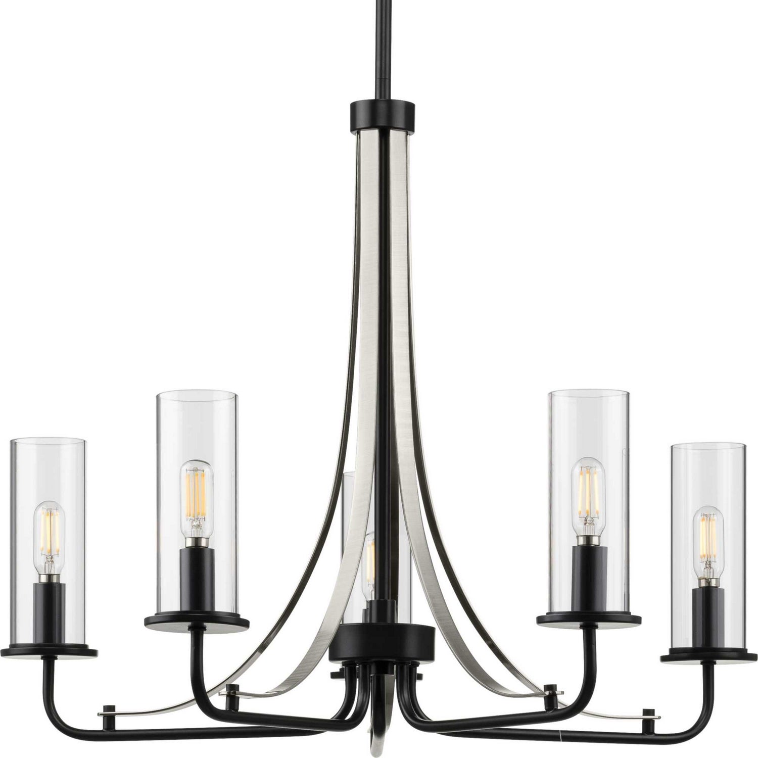 Progress Lighting - P400209-031 - Five Light Chandelier - Riley - Black