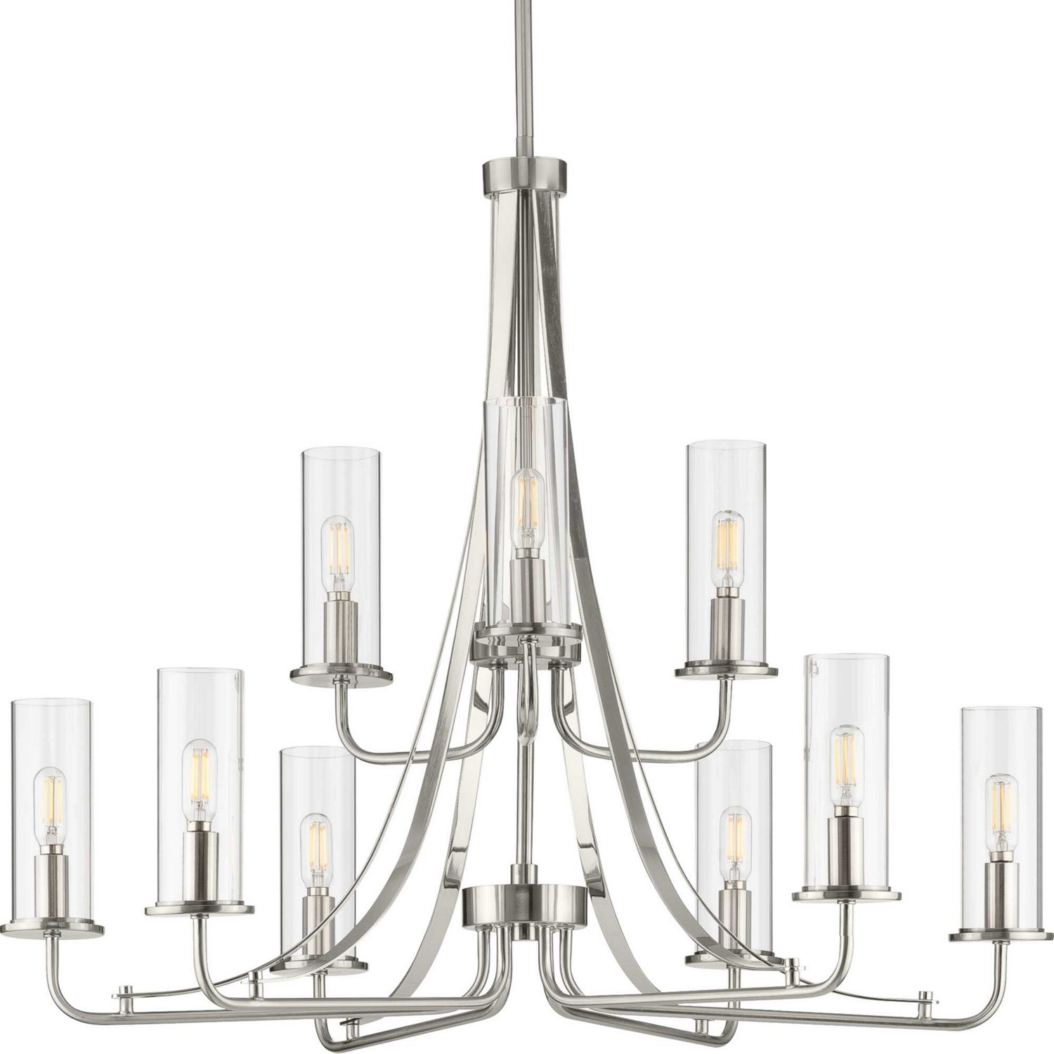 Progress Lighting - P400210-009 - Nine Light Chandelier - Riley - Brushed Nickel