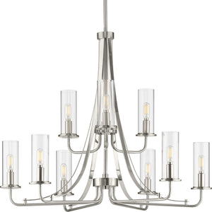 Progress Lighting - P400210-009 - Nine Light Chandelier - Riley - Brushed Nickel