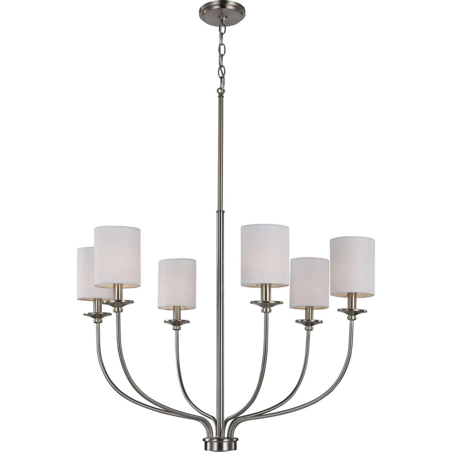 Progress Lighting - P400227-009 - Six Light Foyer Chandelier - Bonita - Brushed Nickel